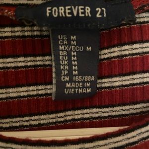 medium forever 21 striped crop top red white black